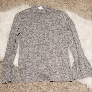 For the Republic grey longsleeve thin sweater with bell sleeves